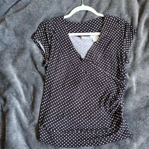 Worthington Stretch black and white polka dot top